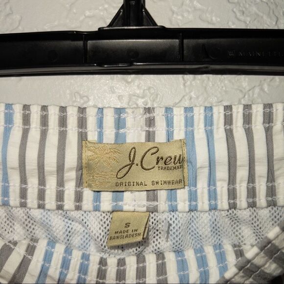 J. Crew Blue and Gray Seersucker Swim Trunks Size Small - Picture 8 of 10